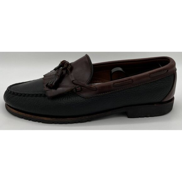 Allen Edmonds Nashua Loafers Size 10.5D Kiltie Tassel Black Brown Leather Shoes - Picture 5 of 12